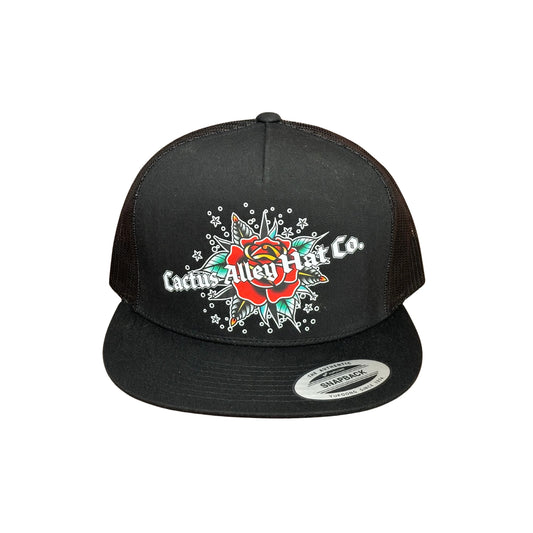 "La Rosa Negra" - 6006 Black/ Black Mesh, Snapback Cap (2024)