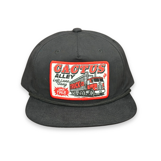 "Left Lane Gang" - CA 256 Black/ Black Rope, Snapback Cap (2025)