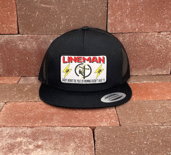 "Lineman" - 6006 Black/ Black Mesh, Snapback Cap (WESA JAN 2024)