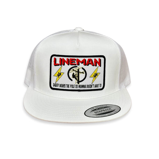 "Lineman" - 6006 White/ White Mesh, Snapback Cap (2024)