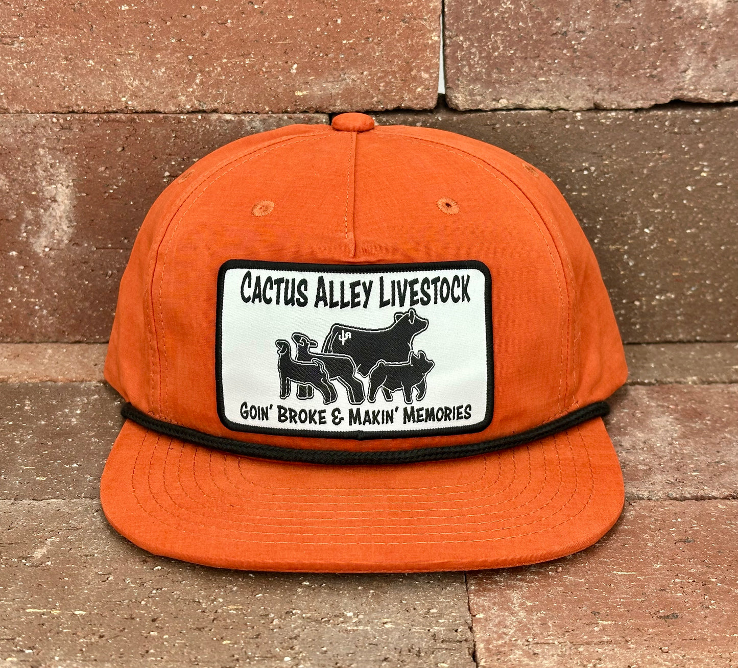 "Livestock" - CA 256 Dark Orange/ Black Rope, Snapback Cap (2025)