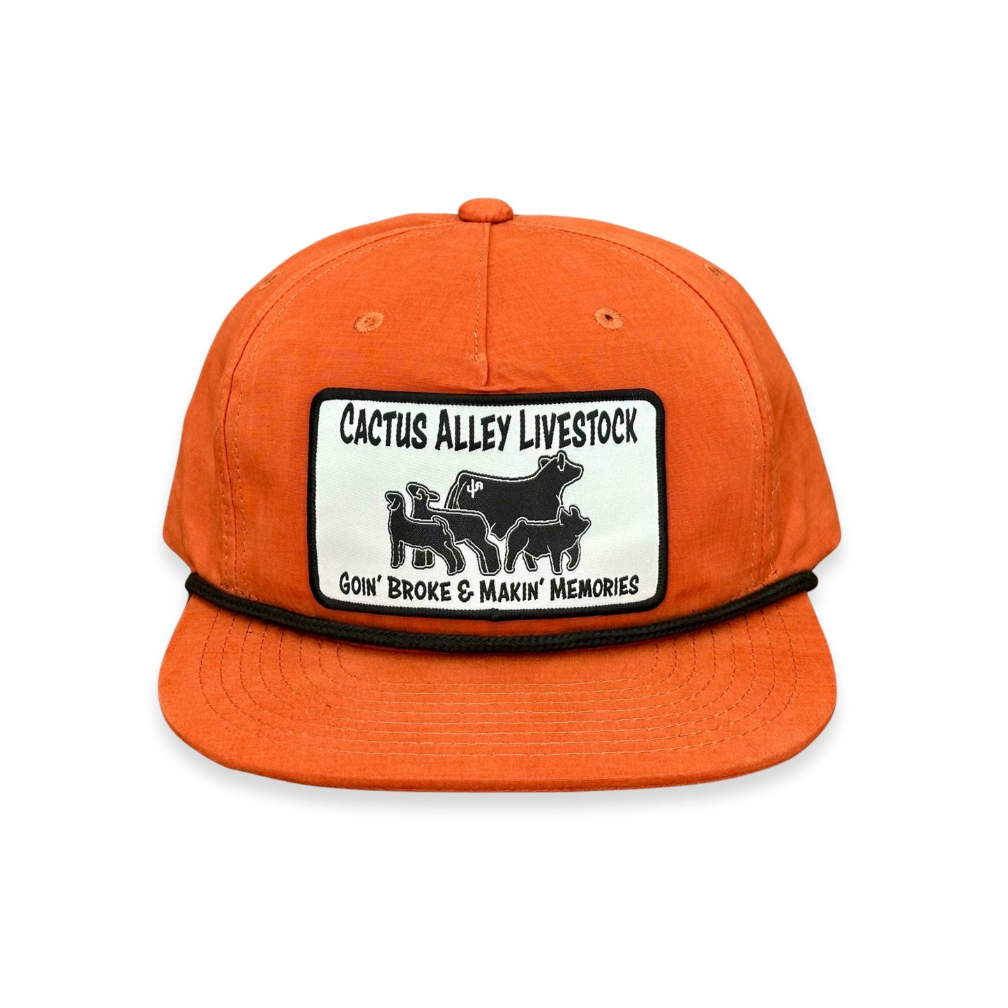 "Livestock" - CA 256 Dark Orange/ Black Rope, Snapback Cap (2025)