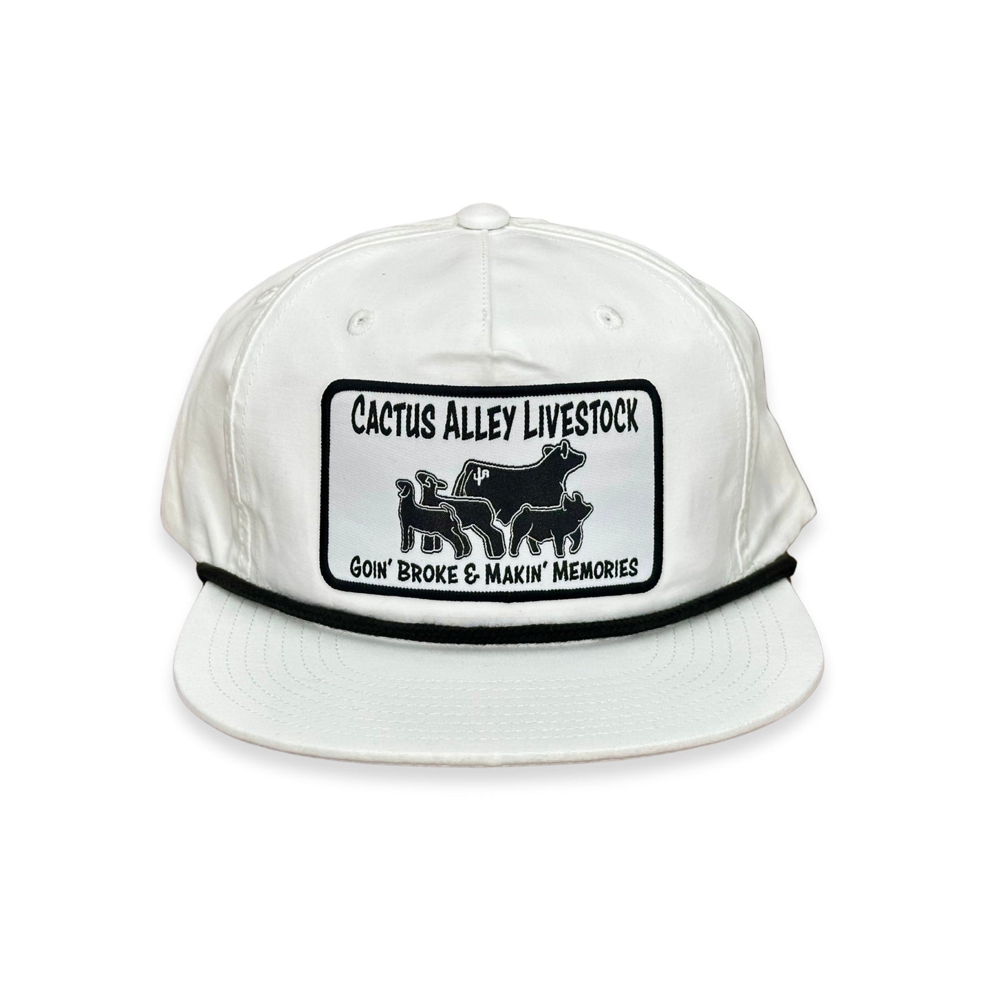 "Livestock" - CA 256 White/ Black Rope, Snapback Cap (2025)
