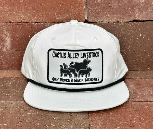 "Livestock" - CA 256 White/ Black Rope, Snapback Cap (2025)