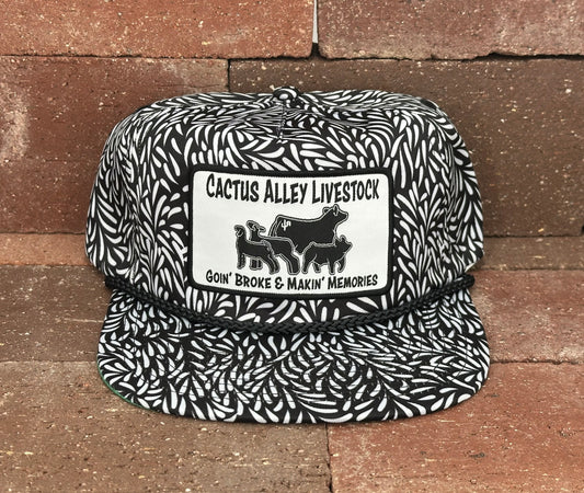 "Livestock"- CA Black/White Leaf, Snapback Cap (2025)