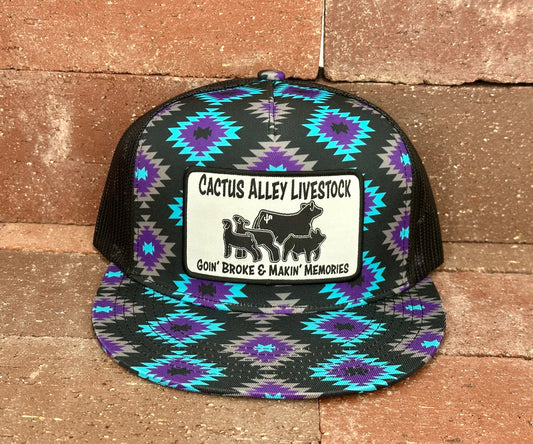 "Livestock" - CA Dolly P Aztec/Black Mesh, Snapback Cap (2025)