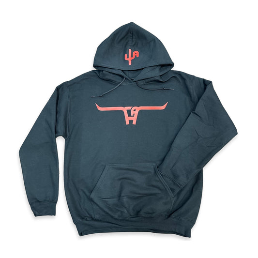 Red "CA Longhorn" - Black Adult Hoodie (2025)