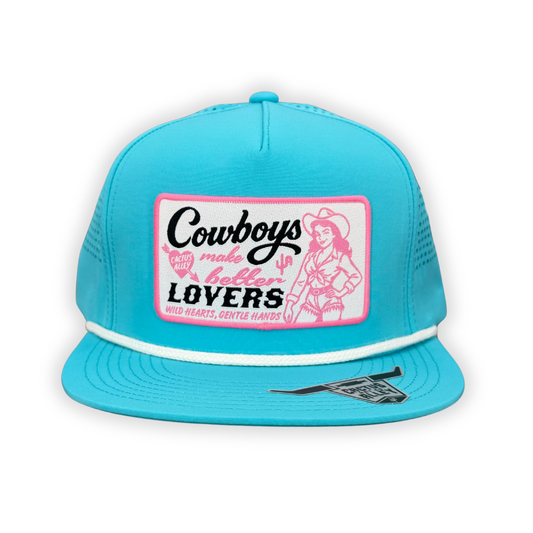 "Lovers" - CA Turquoise Laser Holes/ White Rope, Snapback Cap