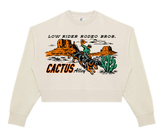 "Low Rider" - Bone Women's Adult Cropped Crewneck