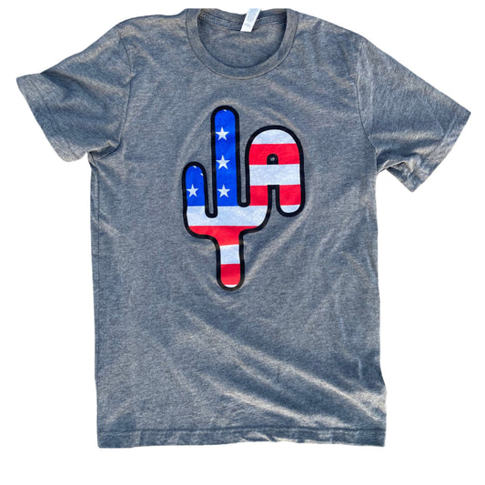 "Merica Cactus" - Grey Frost Adult Tee (WESA JAN 2024)