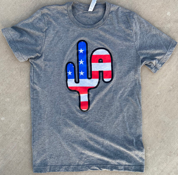 "Merica Cactus" - Grey Frost Adult Tee (WESA JAN 2024)