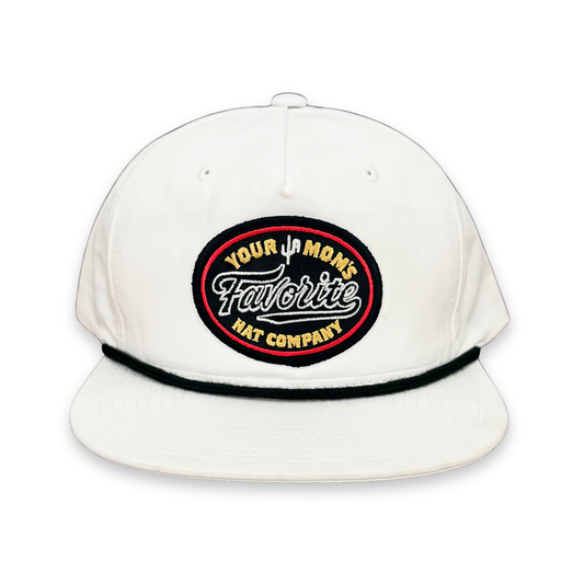 "Mom's Favorite"- CA 256 White/ Black Rope, Snapback Cap