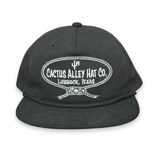 "Neck Rope-BLK" - CA 256 Black/ Black Rope, Snapback Cap (2025)