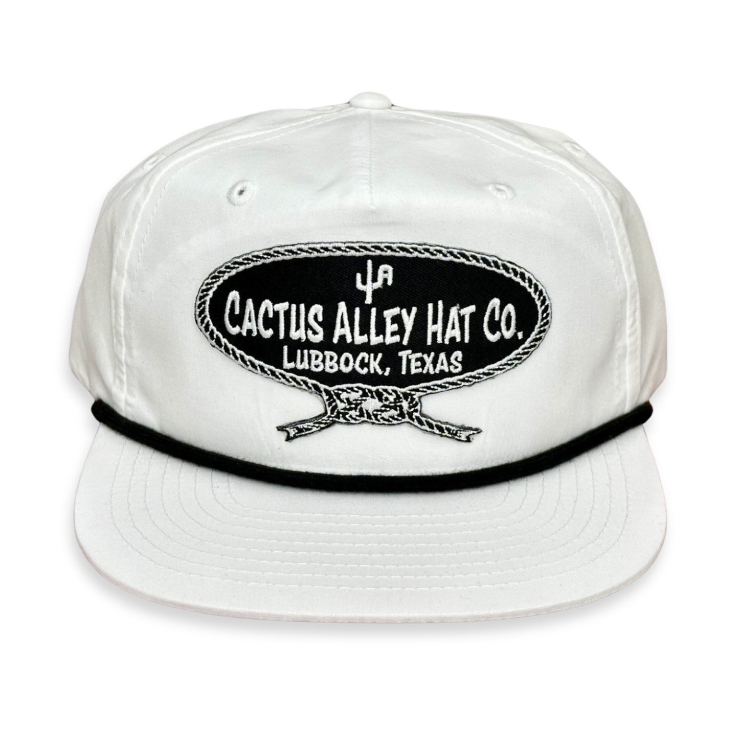 "Neck Rope-BLK" - CA 256 White/ Black Rope, Snapback Cap (2024)