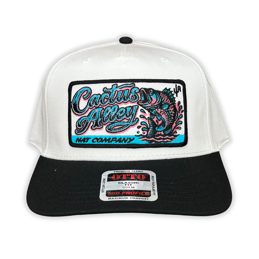 "Neon Catch" - OTTO Mid Profile Black Bill/ White, Snapback Cap