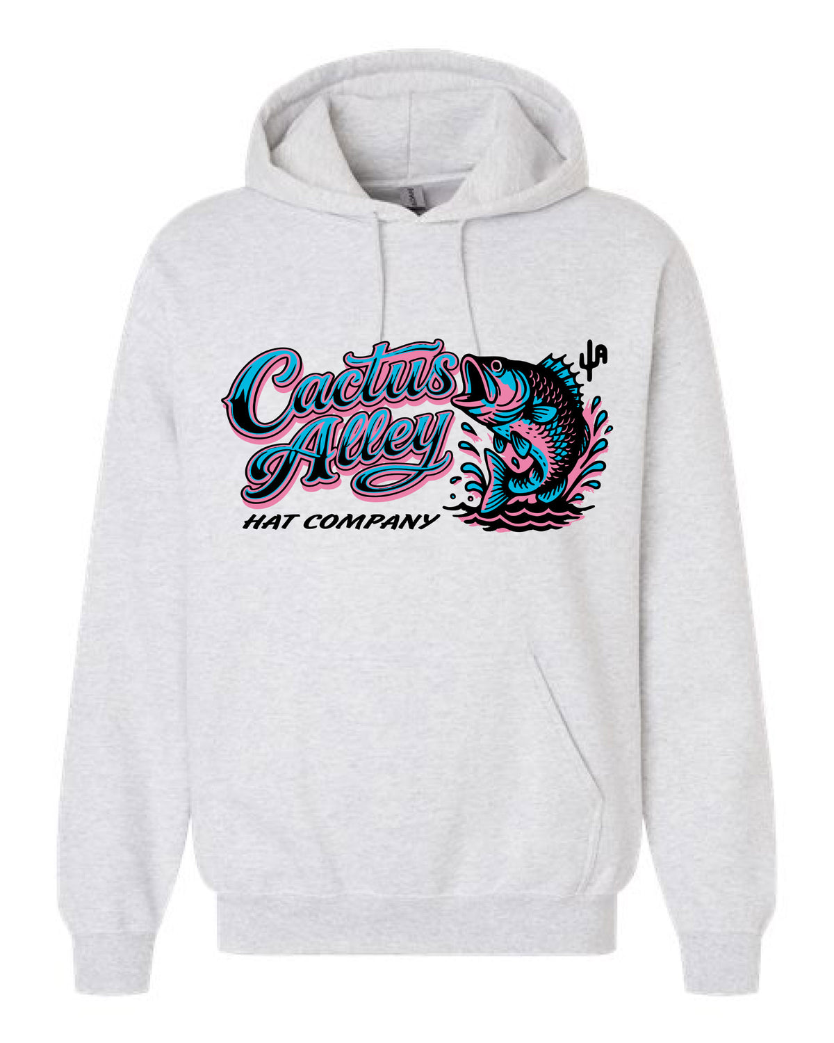 "Neon Catch" - Ash Grey Adult Hoodie
