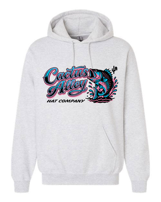 "Neon Catch" - Ash Grey Adult Hoodie