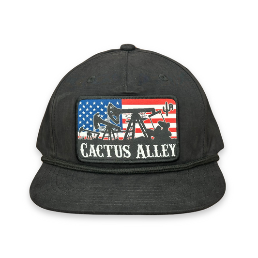 "Odessa"- CA 256 Black/ Black Rope, Snapback Cap (2025)
