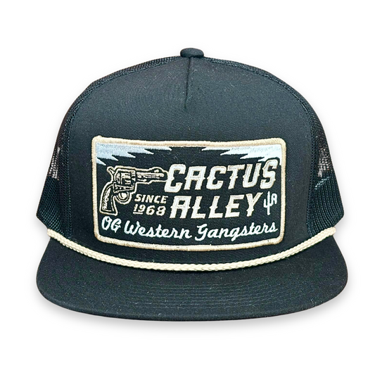 "OG Gangster" - CA 6006 Black/ Black Mesh/ Gold Rope, Snapback Cap (2025)