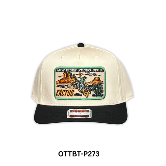 "Low Rider" - OTTO Mid Profile Black Bill/ Tan, Snapback Cap