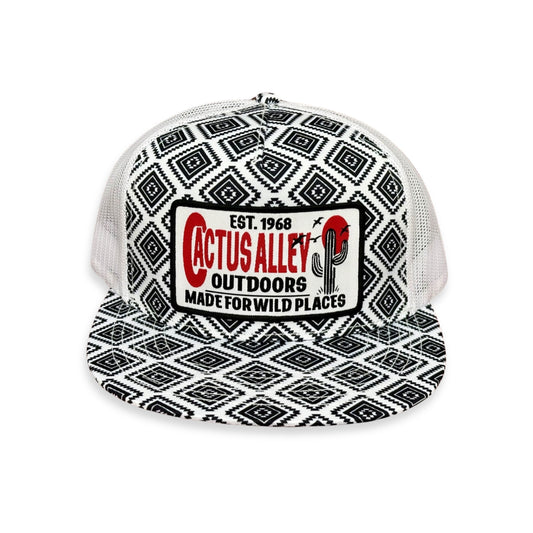 "Outdoors" - CA Black/White Aztec, Snapback Cap (2024)
