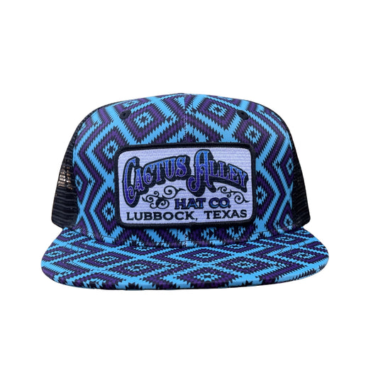 "Outlaw" - CA Purple Diamond Aztec/Black Mesh, Snapback Cap (2024)