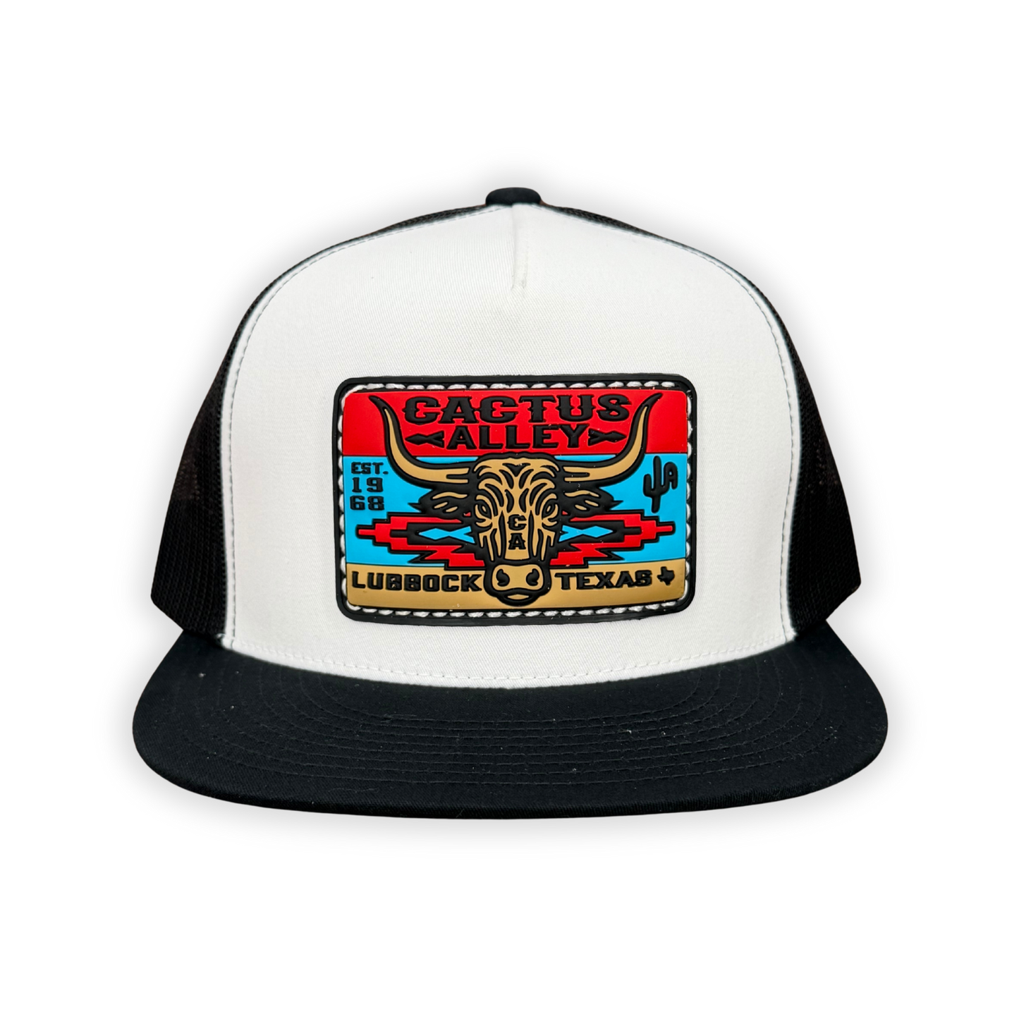 "Pendelton" - 6006 Black Bill/ White Front/ Black Mesh, Snapback Cap