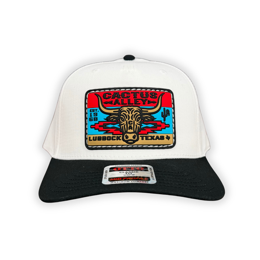 "Pendelton" - OTTO Mid Profile Black Bill/ White, Snapback Cap