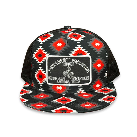 "Permanent Vacation - Blk" - CA Buddy Holly Aztec, Snapback Cap (2025)