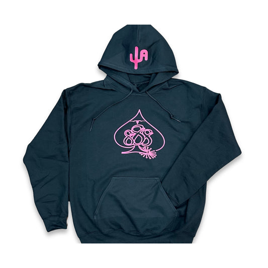 Pink "888 Spade" - Black Adult Hoodie (2025)
