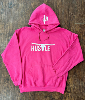 "Hustle" - Pink Adult Hoodie (WESA JAN 2024)