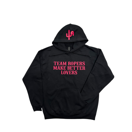 Hot Pink "Team Ropers BL" - Black Adult Hoodie (2025)