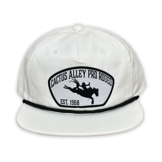 "Pro Rodeo"- CA 256 White/ Black Rope, Snapback Cap