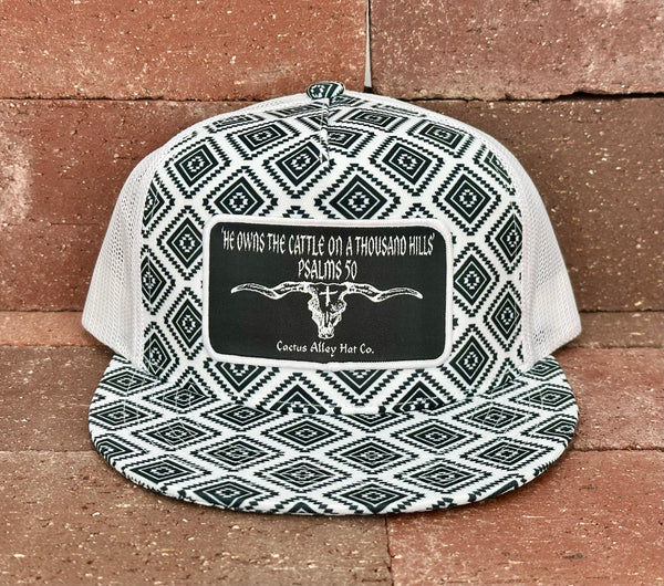 "Psalms 50" - CA Black/White Aztec, Snapback Cap (WESA JAN 2024)