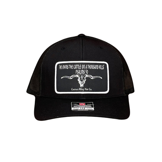 "Psalms 50" - Richardson 112 Black/Black Mesh, Snapback Cap (WESA JAN 2024)