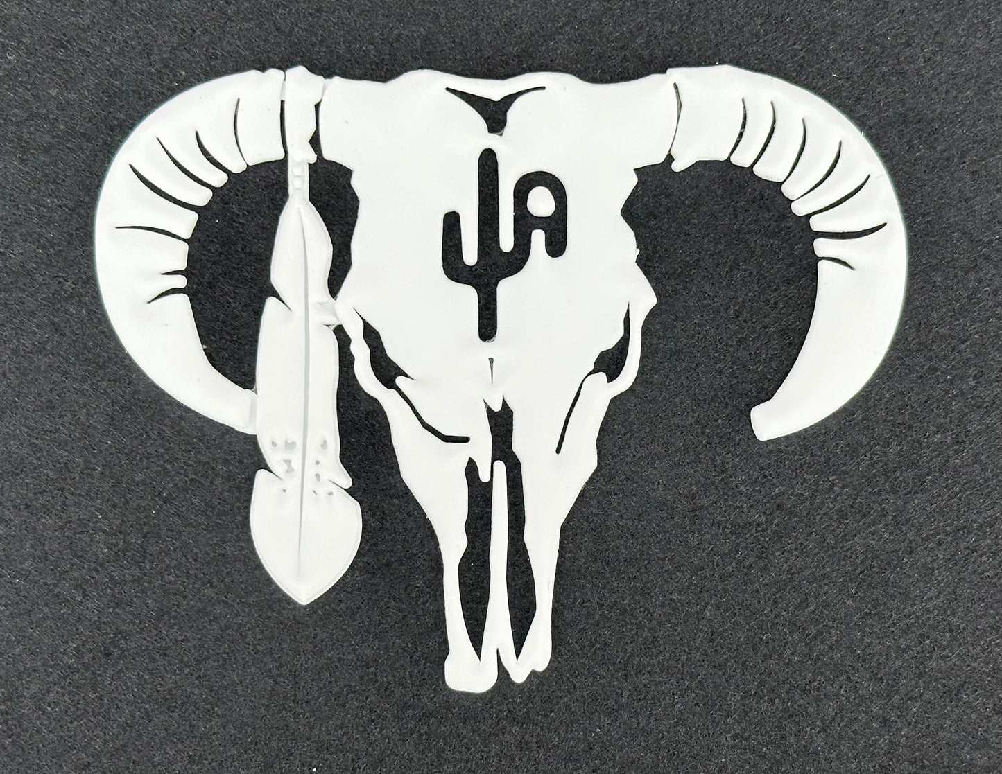 PVC114 (WHT Hereford Skull PVC Rubber Patch)