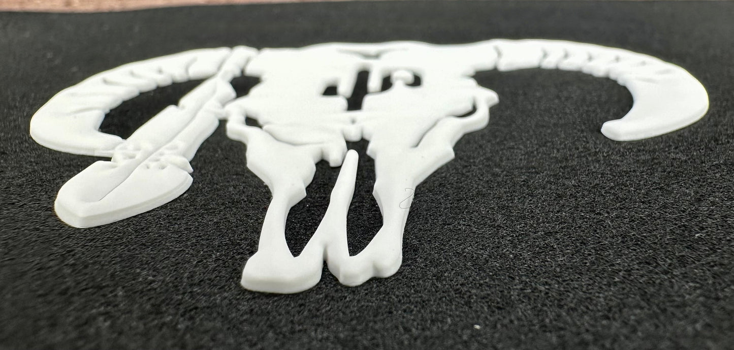 PVC114 (WHT Hereford Skull PVC Rubber Patch)