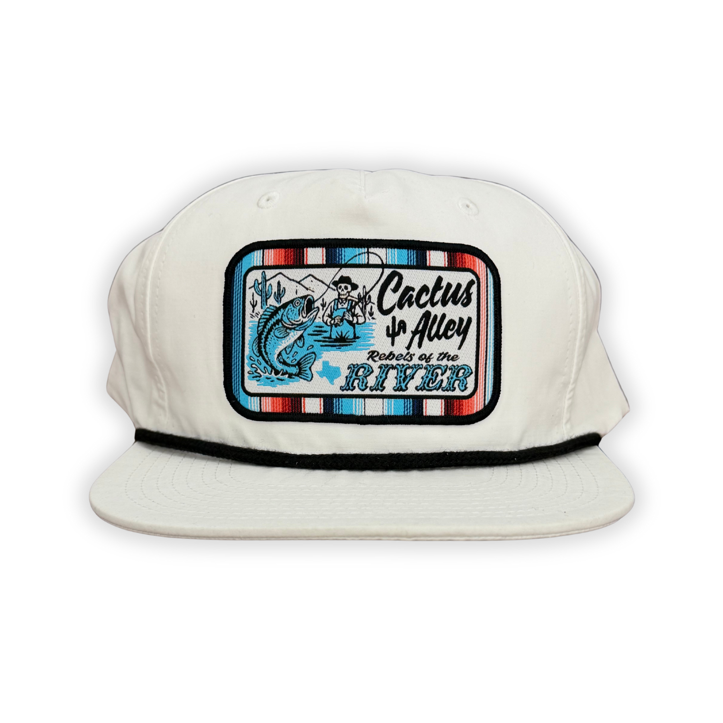 "Rebels"- CA 256 White/ Black Rope, Snapback Cap