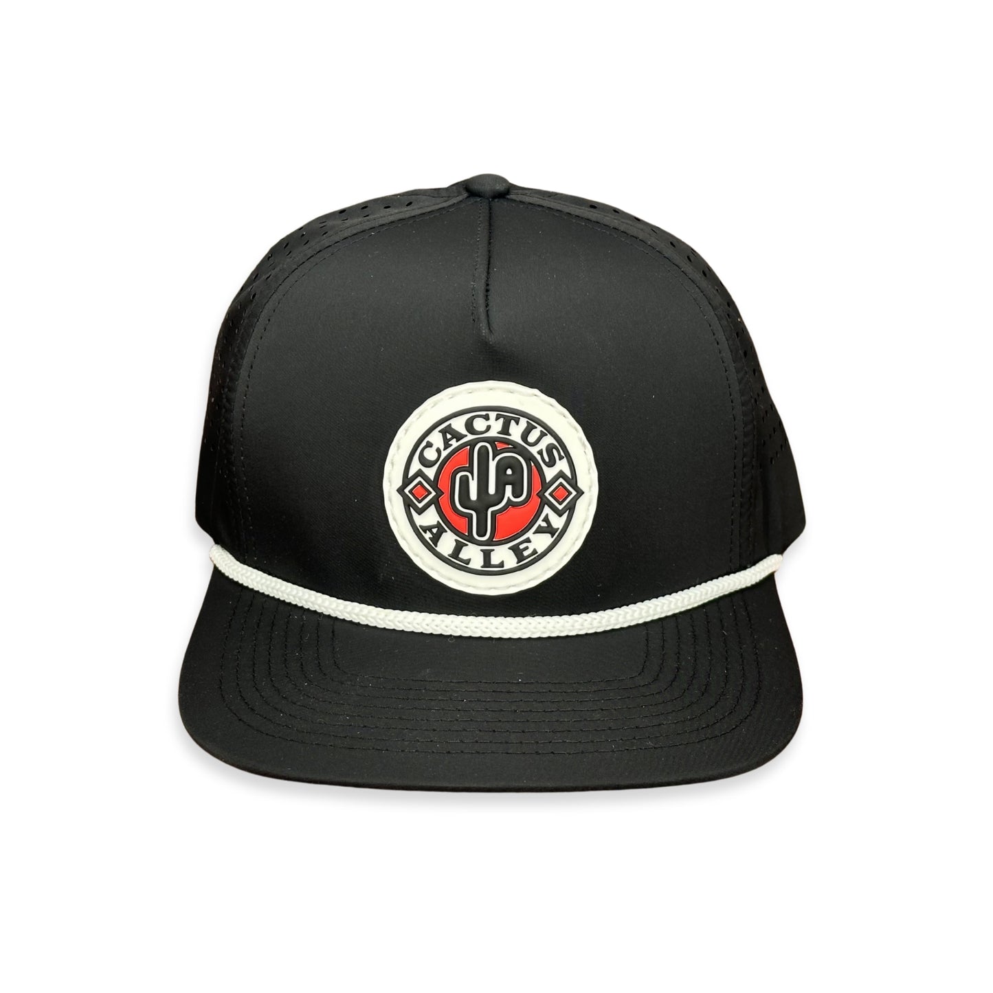 "Red Diamond" - CA Black Laser Holes/ White Rope, Snapback Cap (2024)