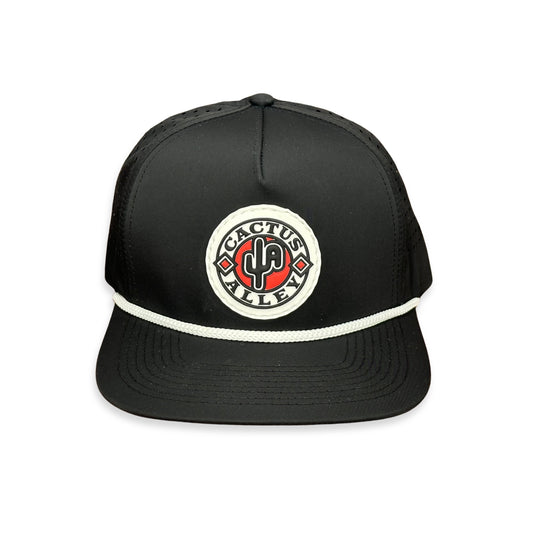 "Red Diamond" - CA Black Laser Holes/ White Rope, Snapback Cap (2024)