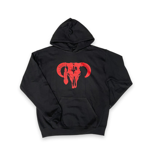 Red "Hereford Skull" - Black Adult Hoodie (2025)