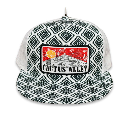 "Red Sky" - CA Black/White Aztec, Snapback Cap (2025)