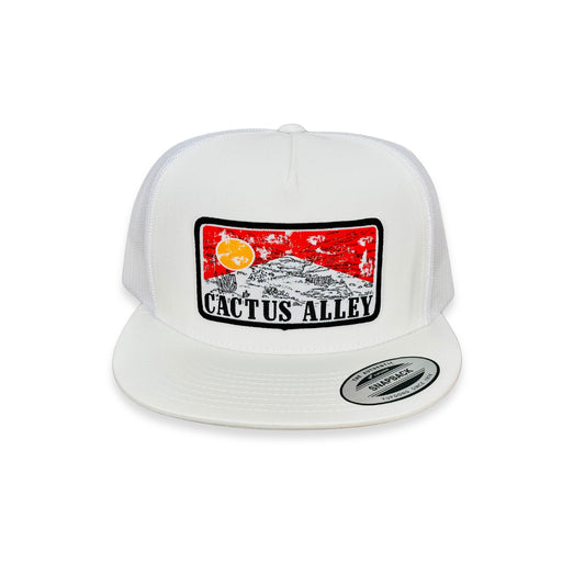 "Red Sky" - 6006 White/ White Mesh, Snapback Cap (WESA JAN 2024)