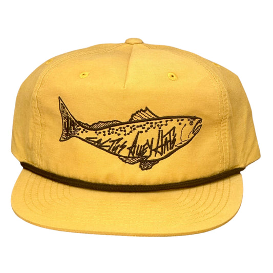 "Saltwater" - CA256 Biscuit/ Black Rope, Snapback Cap- Black Stitch (WESA JAN 2024)