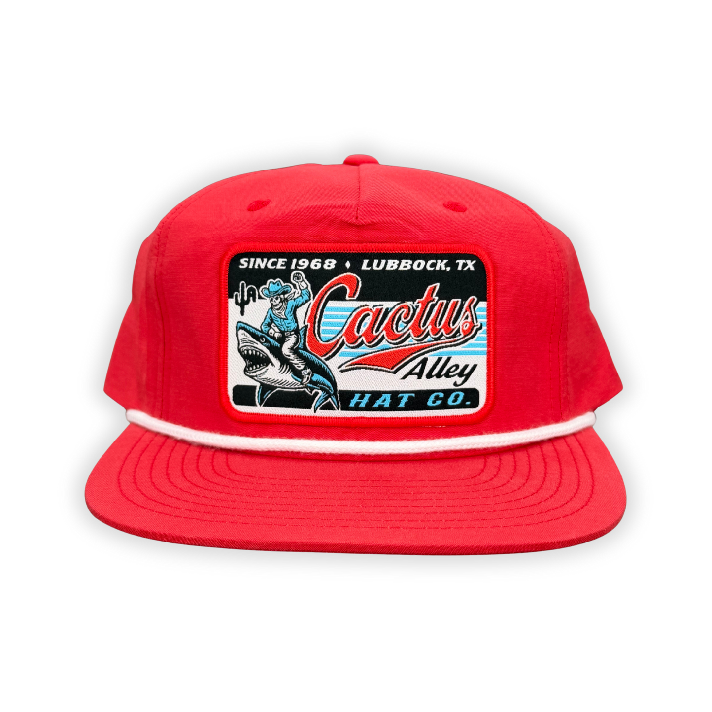 "Sharky" - CA 256 Red/ White Rope, Snapback Cap