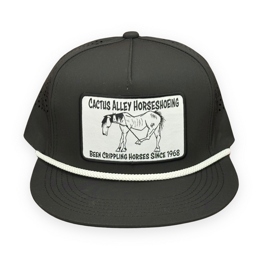 "Shoeing" - CA Black Laser Holes/ White Rope, Snapback Cap (2025)