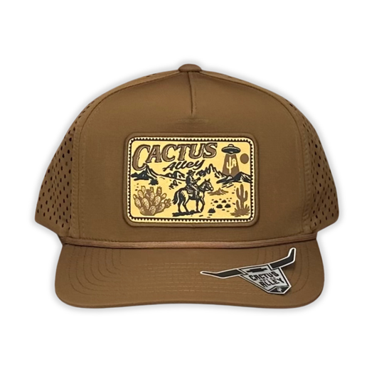 "Space Cowboy" - CA Caramel Laser Holes/ Caramel Rope, Snapback Cap
