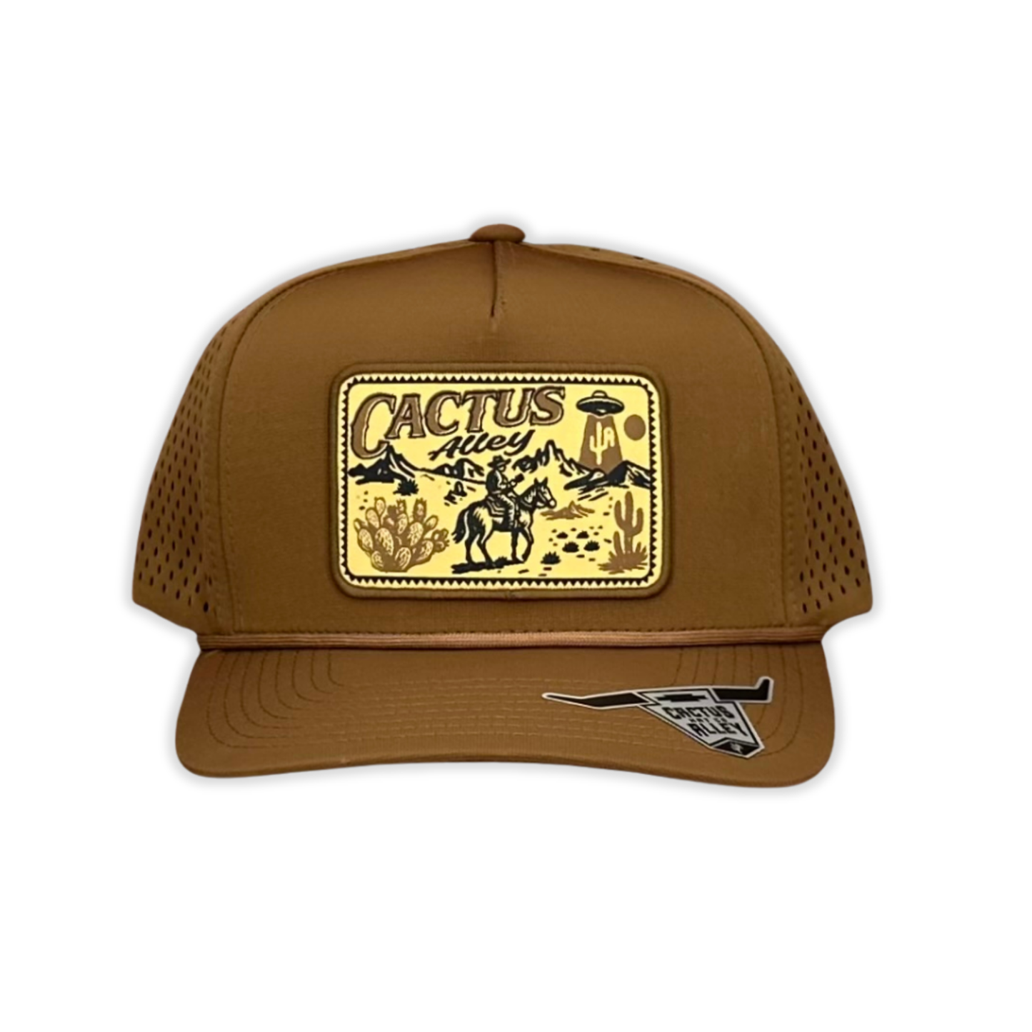 "Space Cowboy" - CA Caramel Laser Holes/ Caramel Rope, Snapback Cap