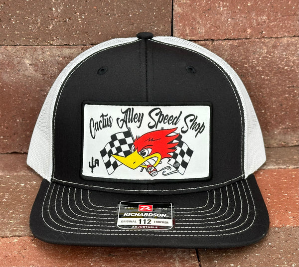 "Speed Shop"- Richardson 112 Black/White Mesh, Snapback Cap (2024)