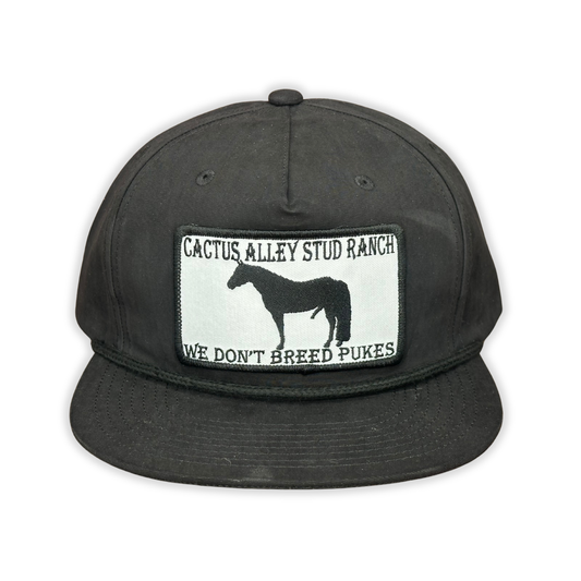 "Stud Ranch" - CA 256 Black/ Black Rope, Snapback Cap